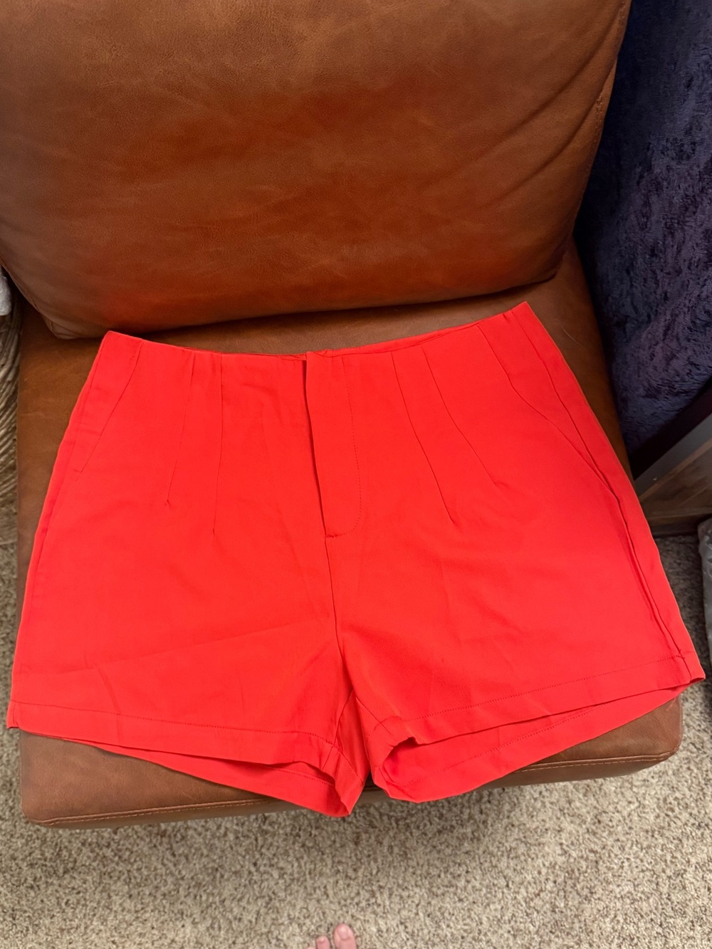 Red High-Rise Women's Shorts